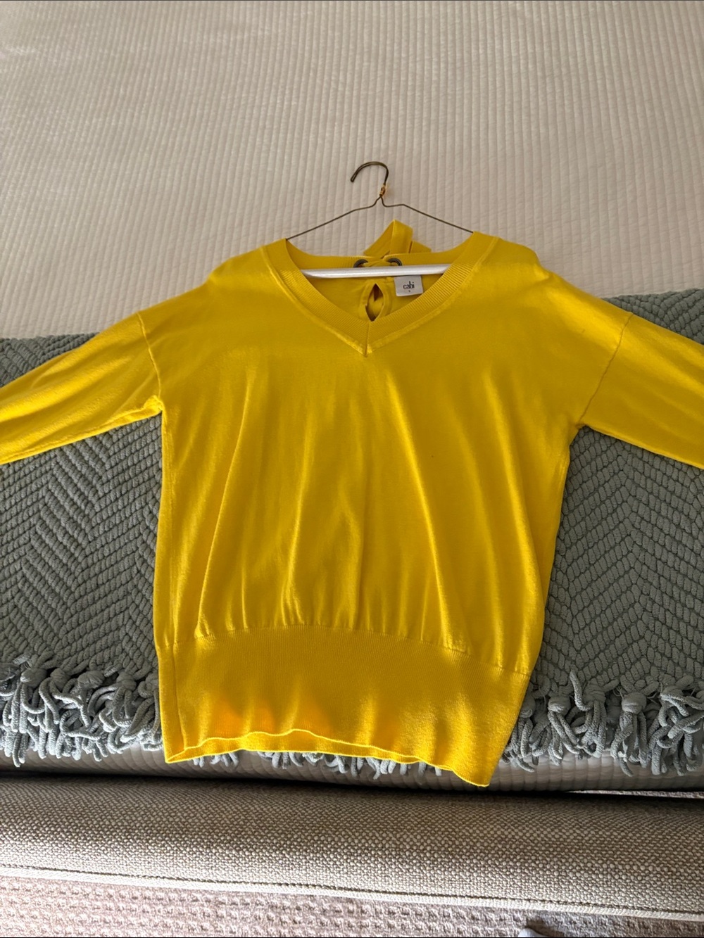 CAbi V-Neck Women's Sweater in Vibrant Yellow